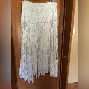 DIMRI Vintage White Lace Skirt Size Large Boho Cottagecore Beachy